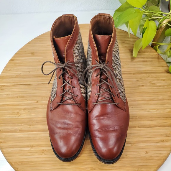Allen Edmonds Shaker Heights Chilli Brown/Tan Tweed Oxford Dress Boot Men 10 D main image 7